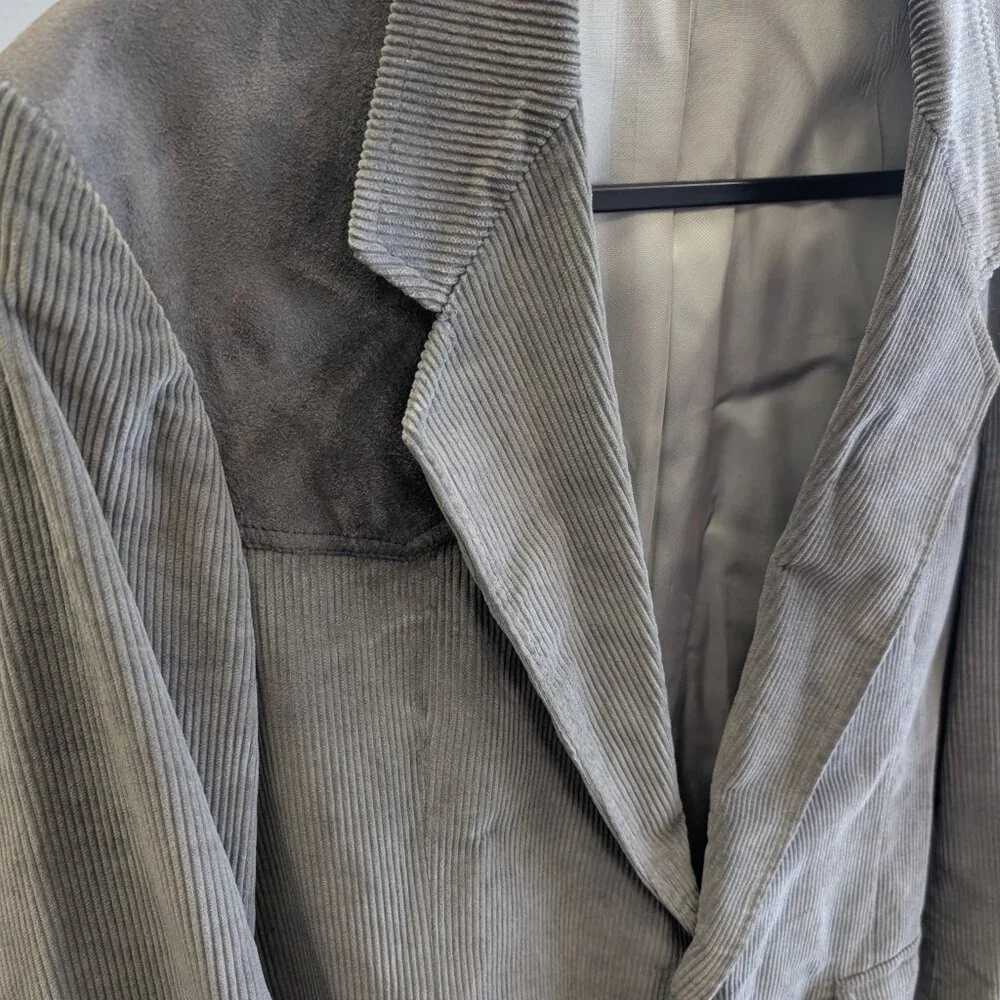 Pendleton Corduroy & Suede Western Sport Coat Jacket Grey Men's 40 Long - Picture 2 of 10